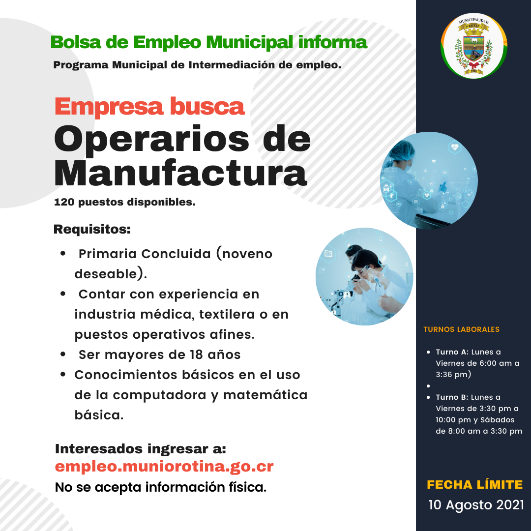 OPERARIOS DE MANUFACTURA